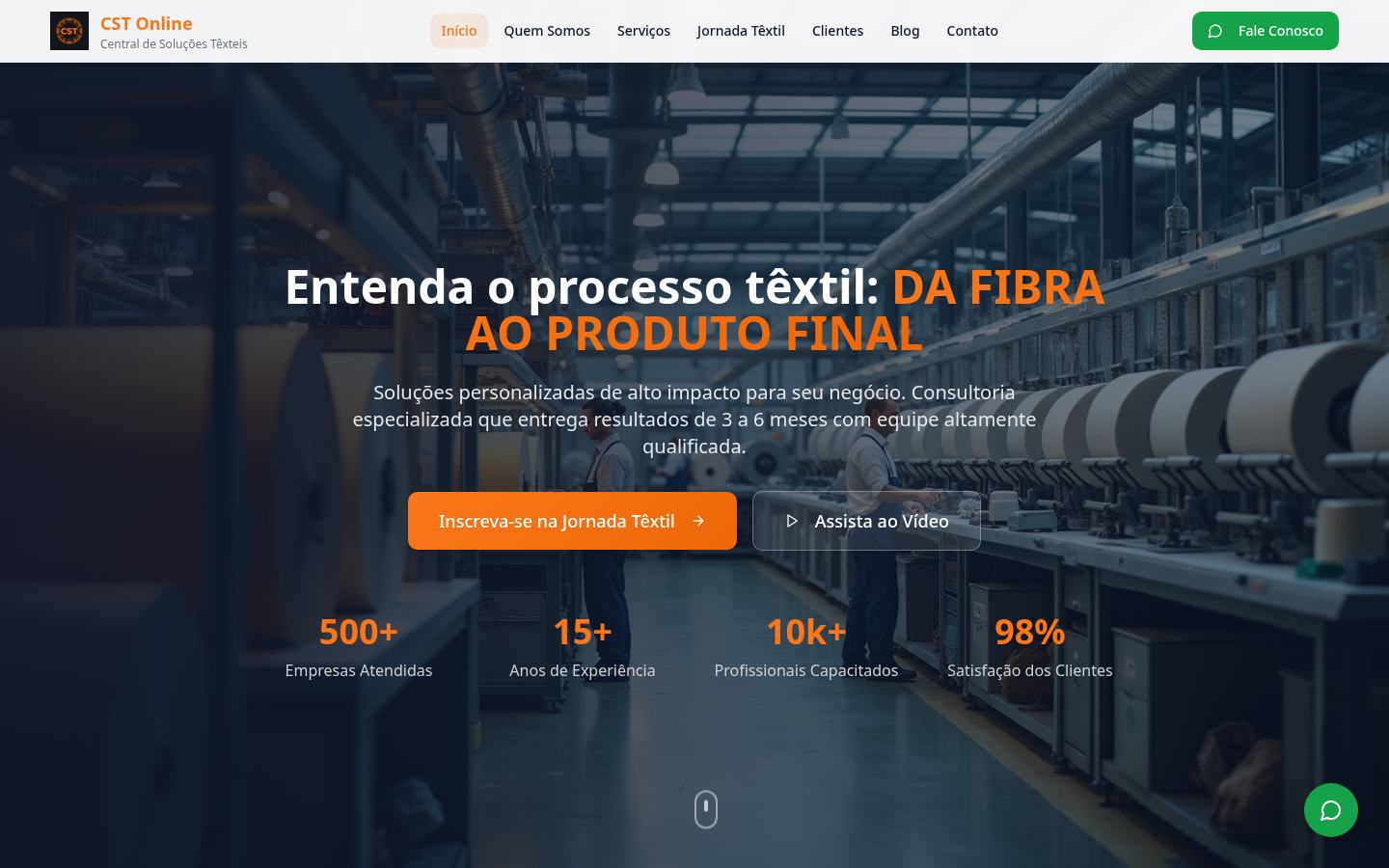 Captura de tela do projeto CST Online